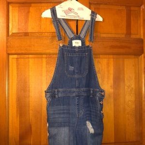 Forever 21 Ripped Denim Overalls